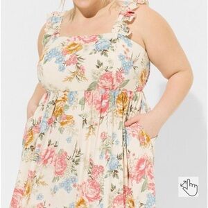 Maxi Challis Ruffle Strap Tiered Dress